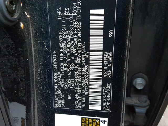 JTLKT324650220255 - 2005 TOYOTA SCION XB Қара фото 10