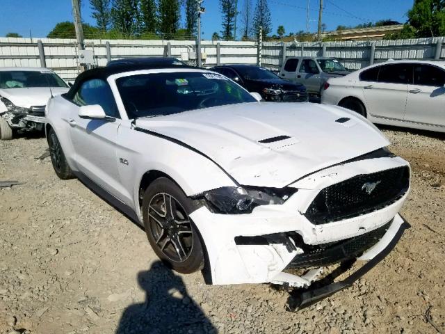 1FATP8FF9K5150204 - 2019 FORD MUSTANG GT WHITE photo 1