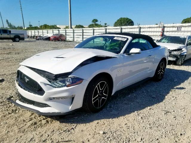 1FATP8FF9K5150204 - 2019 FORD MUSTANG GT WHITE photo 2