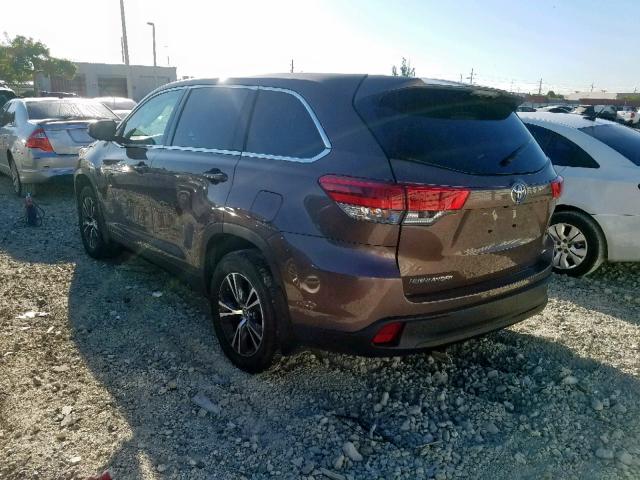 5TDBZRFH9KS945643 - 2019 TOYOTA HIGHLANDER BROWN photo 3