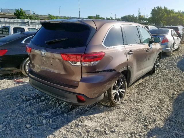 5TDBZRFH9KS945643 - 2019 TOYOTA HIGHLANDER BROWN photo 4