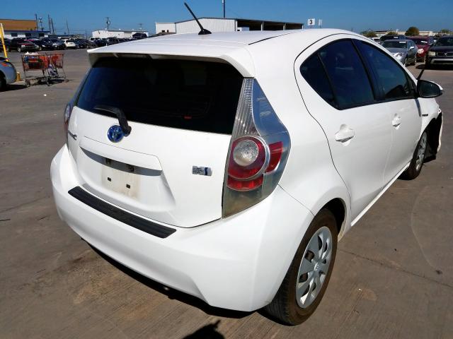 JTDKDTB32C1024210 - 2012 TOYOTA PRIUS C WHITE photo 4