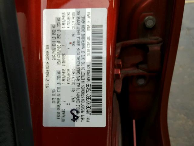 JM1DE1KY3E0175135 - 2014 MAZDA MAZDA2 SPO 栗色 照片 10