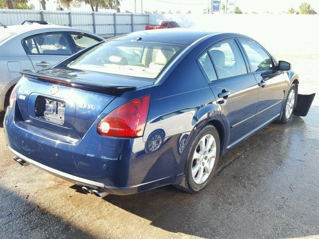 1N4BA41E07C808533 - 2007 NISSAN MAXIMA SE BLUE photo 4