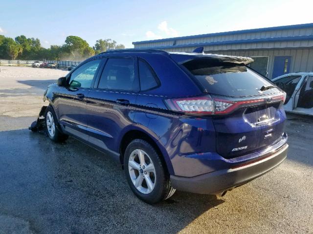 2FMPK3G96GBB48687 - 2016 FORD EDGE SE BLUE photo 3