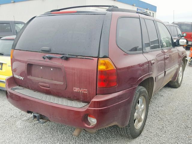 1GKDT13S332119525 - 2003 GMC ENVOY MAROON photo 4