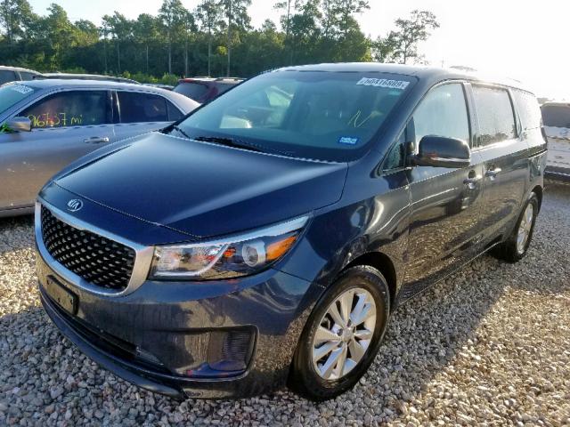 KNDMB5C10F6033664 - 2015 KIA SEDONA LX BLUE photo 2