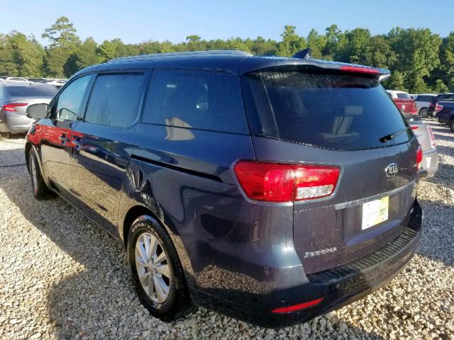 KNDMB5C10F6033664 - 2015 KIA SEDONA LX BLUE photo 3