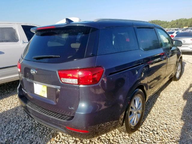 KNDMB5C10F6033664 - 2015 KIA SEDONA LX BLUE photo 4