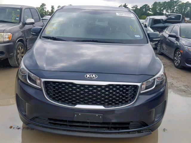 KNDMB5C10F6033664 - 2015 KIA SEDONA LX BLUE photo 9