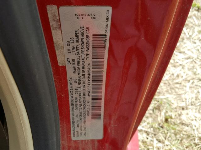 3VWRF31YX9M405494 - 2009 VOLKSWAGEN NEW BEETLE Qırmızı foto 10