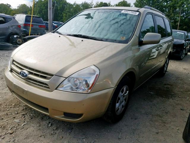 KNDMG4C35A6359627 - 2010 KIA SEDONA LX GOLD photo 2