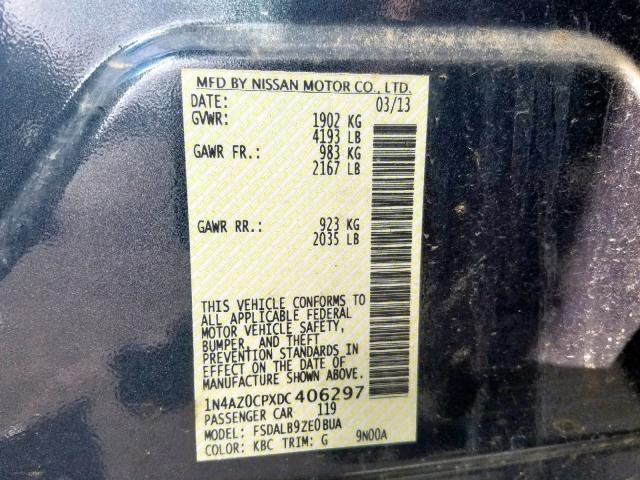 1N4AZ0CPXDC406297 - 2013 NISSAN LEAF S GRAY photo 10