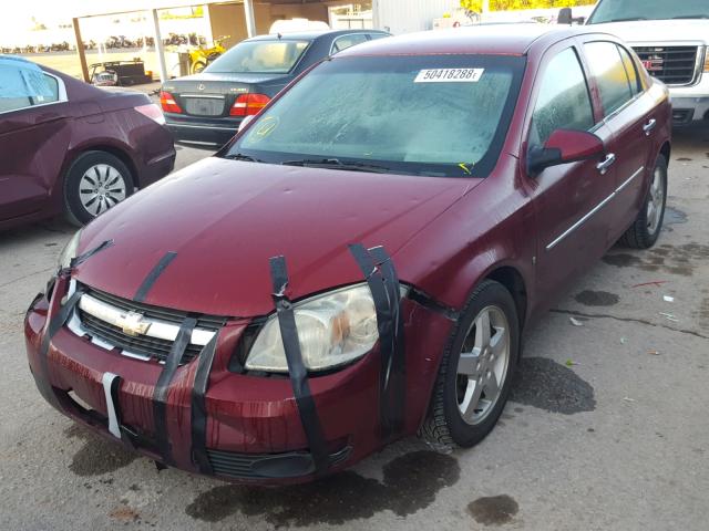 1G1AT58H597168121 - 2009 CHEVROLET COBALT LT MAROON photo 2