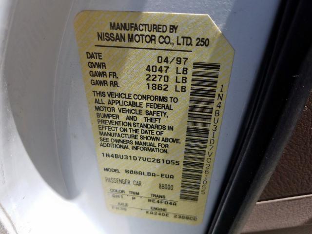 1N4BU31D7VC261055 - 1997 NISSAN ALTIMA XE WHITE photo 10