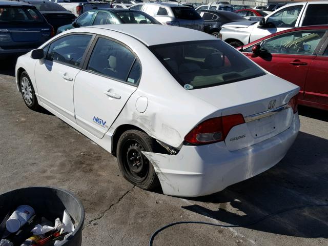 1HGFA46509L000143 - 2009 HONDA CIVIC GX WHITE photo 3