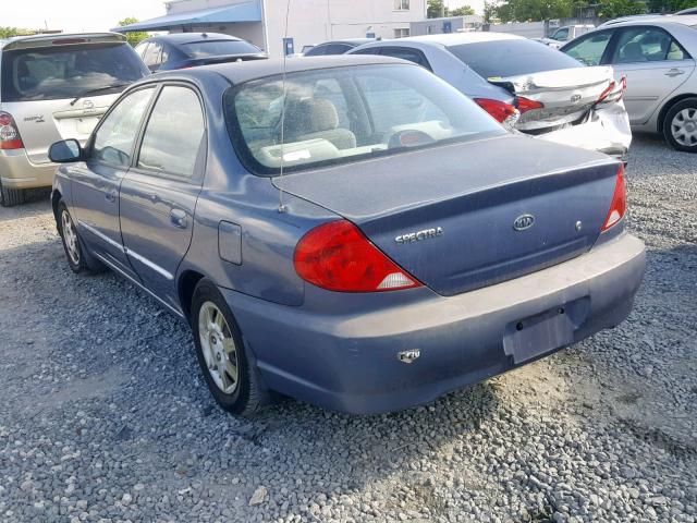 KNAFB121345316322 - 2004 KIA SPECTRA BA BLUE photo 3