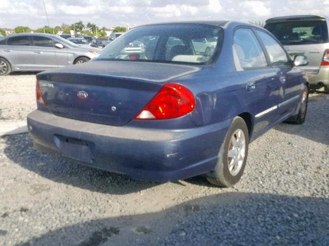 KNAFB121345316322 - 2004 KIA SPECTRA BA BLUE photo 4