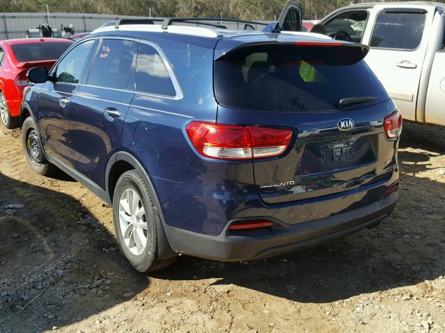 5XYPG4A39GG145536 - 2016 KIA SORENTO LX BLUE photo 3