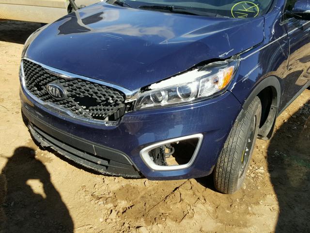 5XYPG4A39GG145536 - 2016 KIA SORENTO LX BLUE photo 9