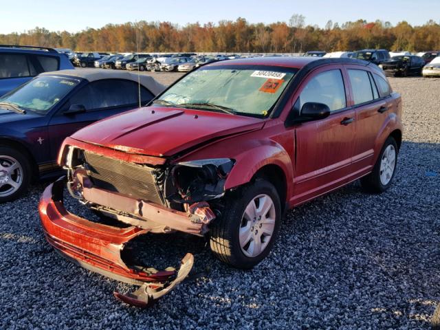 1B3HB48B57D287141 - 2007 DODGE CALIBER SX RED photo 2