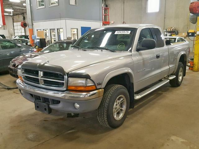 1B7GG22X7XS226230 - 1999 DODGE DAKOTA GRAY photo 2