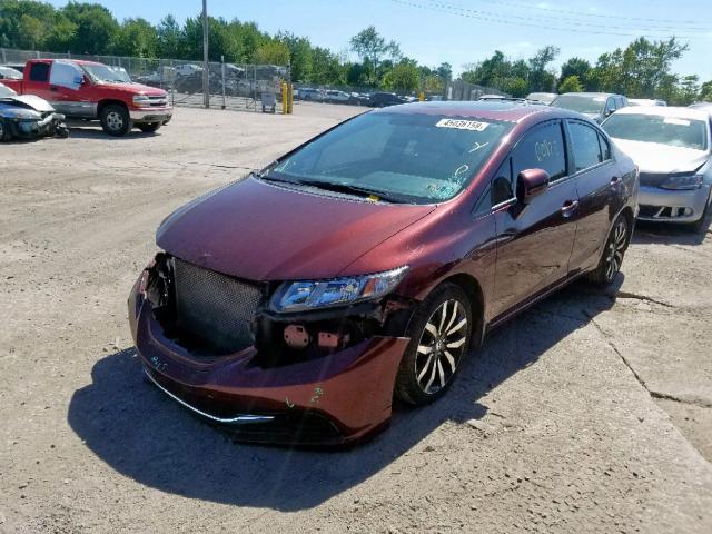 19XFB2F91EE247466 - 2014 HONDA CIVIC EXL 勃艮第红 照片 2