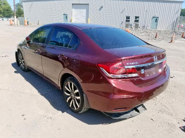 19XFB2F91EE247466 - 2014 HONDA CIVIC EXL 勃艮第红 照片 3