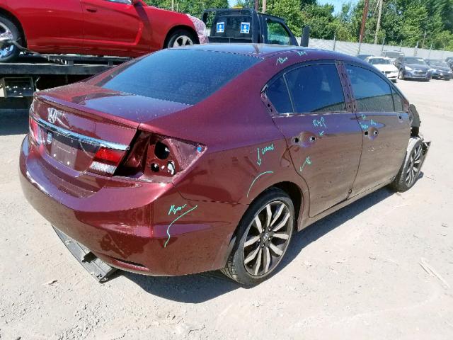 19XFB2F91EE247466 - 2014 HONDA CIVIC EXL 勃艮第红 照片 4