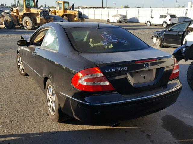 WDBTJ65J54F087443 - 2004 MERCEDES-BENZ CLK 320C BLACK photo 3