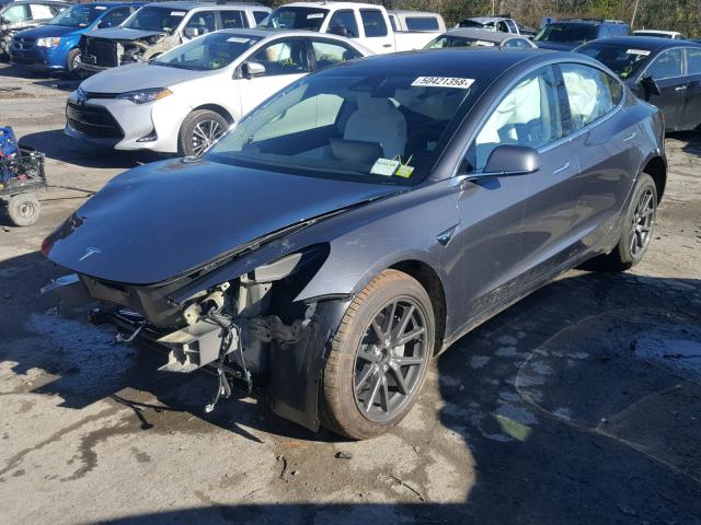 5YJ3E1EB6JF074976 - 2018 TESLA MODEL 3 GRAY photo 2