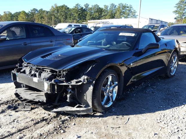 1G1YF3D77E5121895 - 2014 CHEVROLET CORVETTE S BLACK photo 2