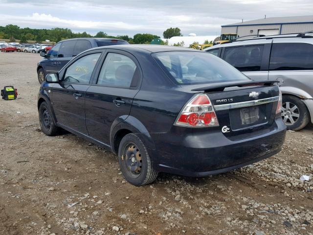 KL1TD56678B147448 - 2008 CHEVROLET AVEO BASE Қара фото 3