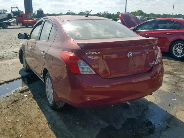 3N1CN7AP1EK464453 - 2014 NISSAN VERSA S RED photo 3