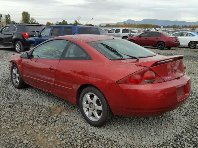 1ZWFT61L4Y5642418 - 2000 MERCURY COUGAR V6 RED photo 3