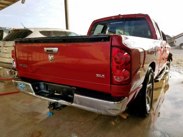 1D7HA18277S157881 - 2007 DODGE RAM 1500 S RED photo 4