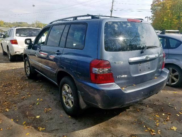 JTEEP21A450111626 - 2005 TOYOTA HIGHLANDER BLUE photo 3