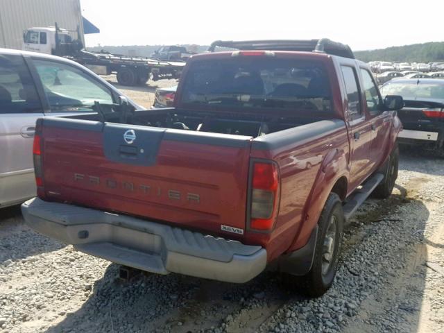 1N6ED27T74C413203 - 2004 NISSAN FRONTIER C RED photo 4