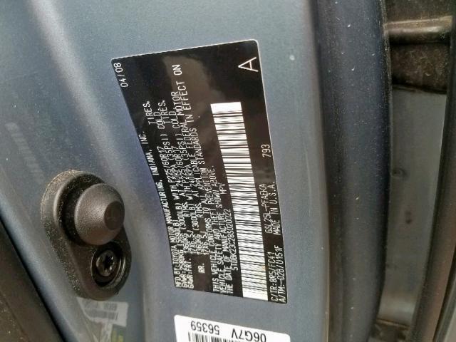 5TDBK23C28S020022 - 2008 TOYOTA SIENNA LE BLUE photo 10