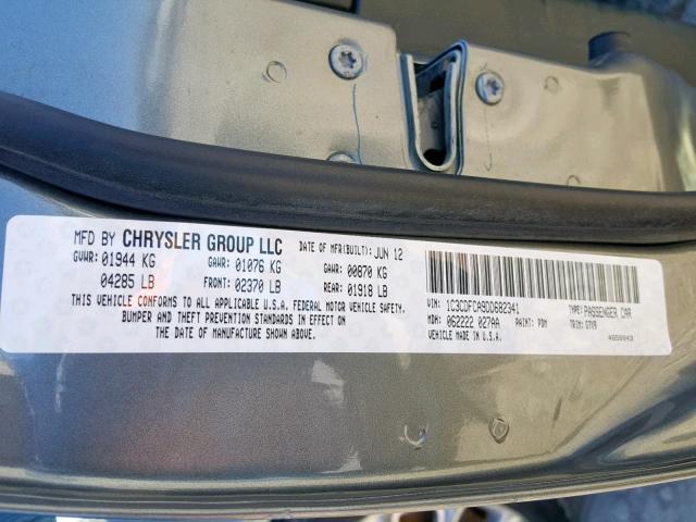 1C3CDFCA9DD682341 - 2013 DODGE DART LIMIT GRAY photo 10