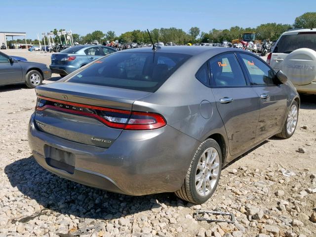 1C3CDFCA9DD682341 - 2013 DODGE DART LIMIT GRAY photo 4