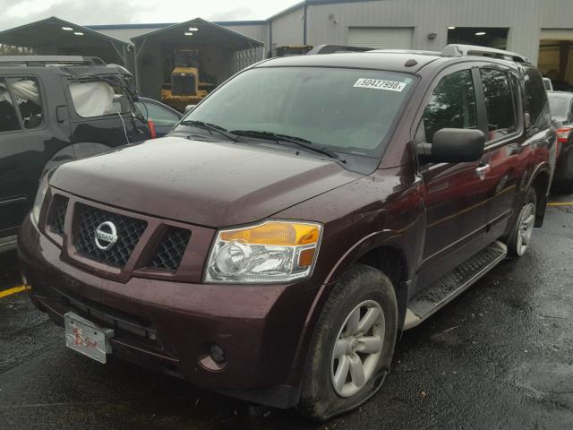 5N1BA0ND0DN600166 - 2013 NISSAN ARMADA SV MAROON photo 2