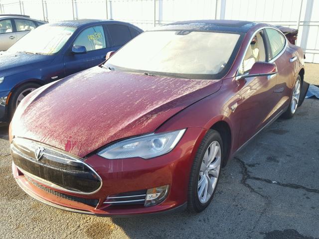 5YJSA1DN5CFS00363 - 2012 TESLA MODEL S Կարմիր լուսանկար 2