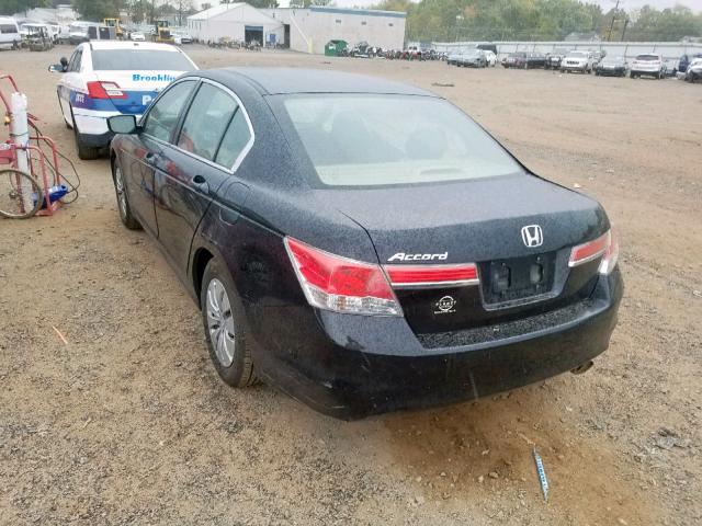 1HGCP2F31CA133078 - 2012 HONDA ACCORD LX BLACK photo 3