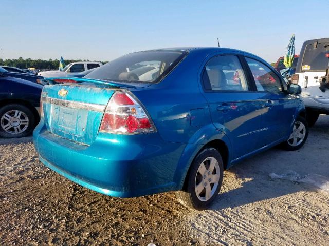 KL1TD56E49B641095 - 2009 CHEVROLET AVEO LS TEAL photo 4