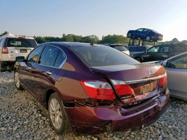 1HGCR2F87EA082663 - 2014 HONDA ACCORD EXL MAROON photo 3