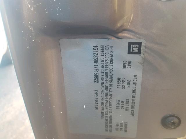 1G1ZS58F17F150822 - 2007 CHEVROLET MALIBU LS Qızıl foto 10