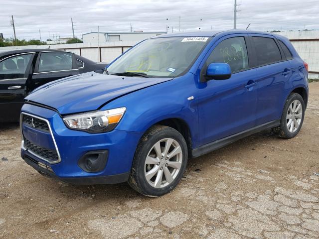 4A4AP3AU1FE017588 - 2015 MITSUBISHI OUTLANDER BLUE photo 2