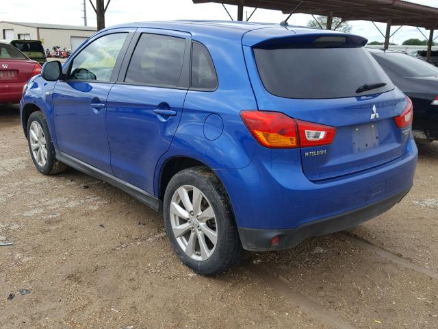 4A4AP3AU1FE017588 - 2015 MITSUBISHI OUTLANDER BLUE photo 3