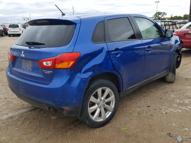 4A4AP3AU1FE017588 - 2015 MITSUBISHI OUTLANDER BLUE photo 4